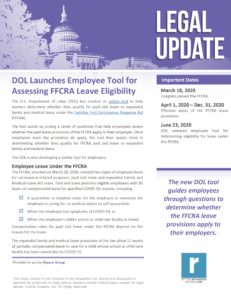 DOL Releases Employee Tool for FFCRA leave