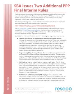 SBA Issues Two Additional Interim Final Rules