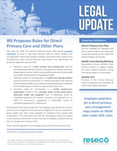 IRS Proposes Rules for Direct Primary Care and Other Plans