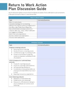 Return to Work Action Plan Discussion Guide