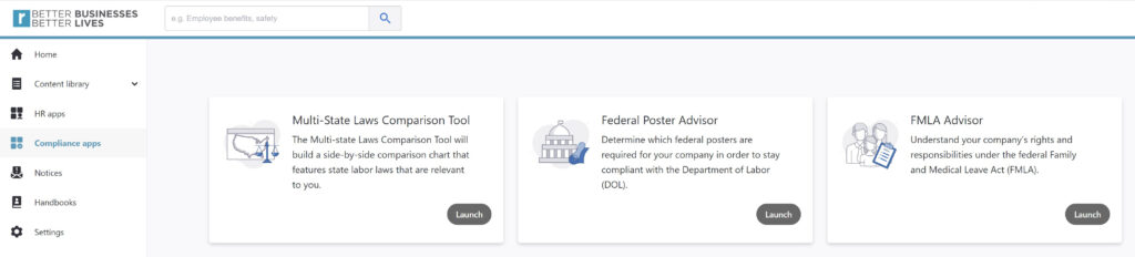 Image of Compliance apps on ResecoConnect portal page